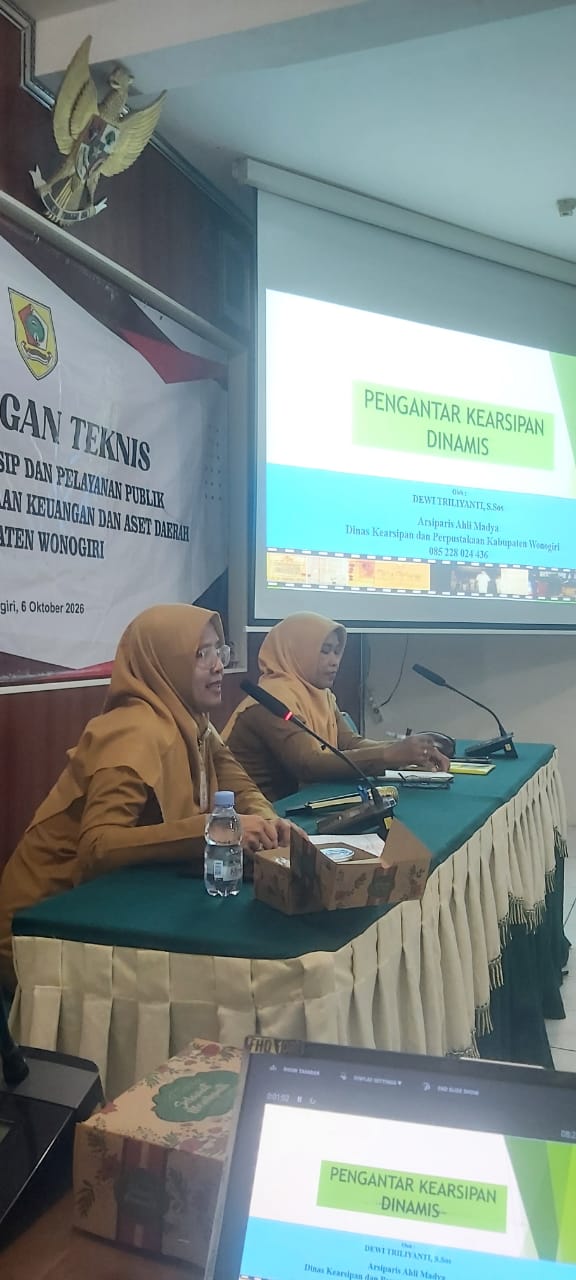 Tingkatkan Tertib Arsip dan Akuntabilitas, BPKAD Kabupaten Wonogiri Gelar Bimbingan Teknis Pengelolaan Arsip