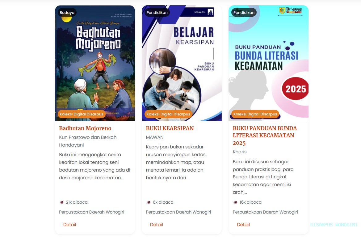 Inovasi Mini E-Library Konten Lokal : Etalase Buku Digital Penulis Lokal Wonogiri